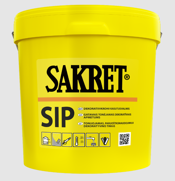 SAKRET SIP/B 1 mm biezpiens silikona gatavais dekoratīvais apmetums